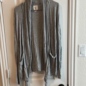 Billabong Gray Cardigan Sweater with Waterfall Front